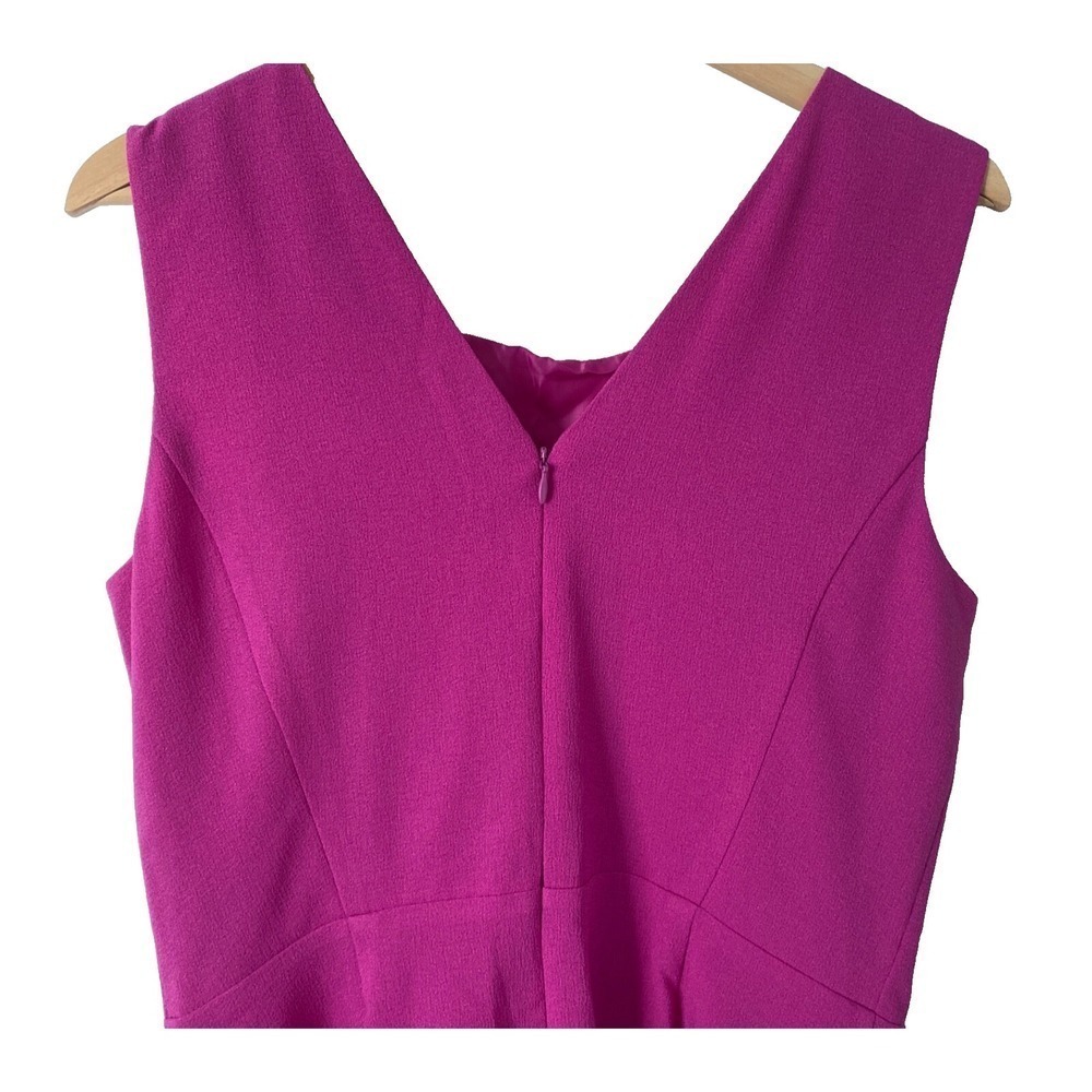 Sleeveless Hot Pink Fuchsia Summer Wedding Cocktail Midi Dress Barbiecore 10 NWT - Picture 7 of 10
